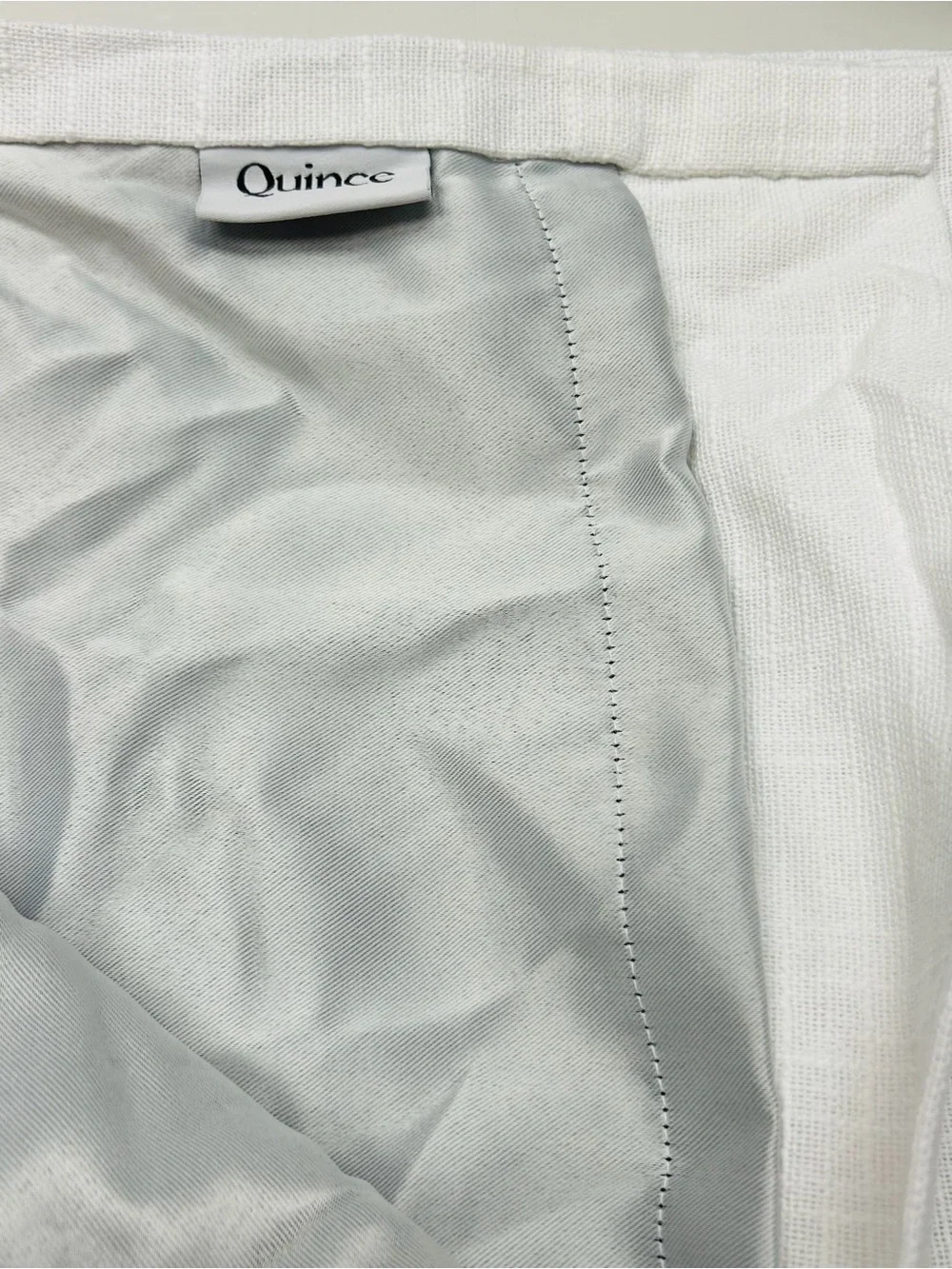 QUINCE Set Of 2 48x84 Cotton Slub Room Darkening Curtains White 9729